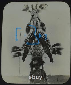 Photo TRIBAL DANCER AT MEKEO PAPUA NEW GUINEA DATED 1906 Magic Lantern Slide