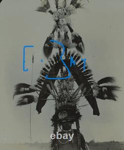 Photo TRIBAL DANCER AT MEKEO PAPUA NEW GUINEA DATED 1906 Magic Lantern Slide