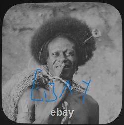 Photograph AISI DELENA PAPUA NEW GUINEA DATED 1907 ANTIQUE Magic Lantern Slide