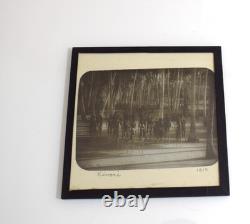 Photograph MEN ON STILTS KIVORI PAPUA NEW GUINEA DATED 1913 Magic Lantern Slide