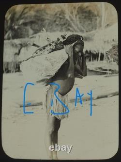 Photograph TATAHU DELENA PAPUA NEW GUINEA DATED 1907 ANTIQUE Magic Lantern Slide