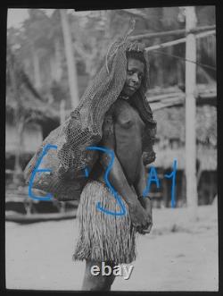 Photograph TATAHU VAILALA DELENA PAPUA NEW GUINEA DATED 1911 Magic Lantern Slide