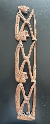 RARE 28 Papua New Guinea Asmat Tribe Wood Carved Bis Pole Sculpture