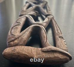 RARE 28 Papua New Guinea Asmat Tribe Wood Carved Bis Pole Sculpture