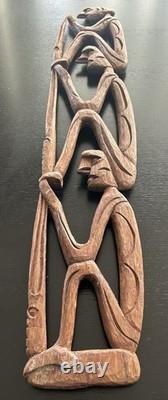 RARE 28 Papua New Guinea Asmat Tribe Wood Carved Bis Pole Sculpture