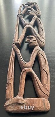 RARE 28 Papua New Guinea Asmat Tribe Wood Carved Bis Pole Sculpture