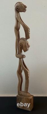 RARE 33 Papua New Guinea Asmat Tribe Wood Carved Bis Pole Sculpture Statue