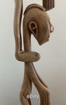RARE 33 Papua New Guinea Asmat Tribe Wood Carved Bis Pole Sculpture Statue
