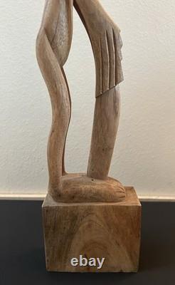 RARE 33 Papua New Guinea Asmat Tribe Wood Carved Bis Pole Sculpture Statue