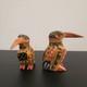 RARE East Sepik River, PAPUA NEW GUINEA, hand carved wood DWARF KINGFISHER BIRDS