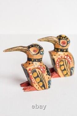 RARE East Sepik River, PAPUA NEW GUINEA, hand carved wood DWARF KINGFISHER BIRDS