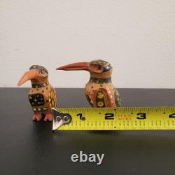 RARE East Sepik River, PAPUA NEW GUINEA, hand carved wood DWARF KINGFISHER BIRDS