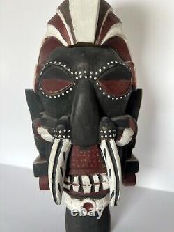 RARE Headhunter Malangan Head PNG New Guinea Oceanic Tiki Wood Totem Carving