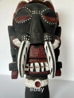 RARE Headhunter Malangan Head PNG New Guinea Oceanic Tiki Wood Totem Carving