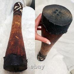 RARE Telefomin Kundu DRUM Papua New Guinea VTG TRIBAL Artifact 80s Decor Antique