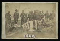 Rare 1800s Photo Native Tribal Islanders DUK-DUK Dancers, Papua New Guinea