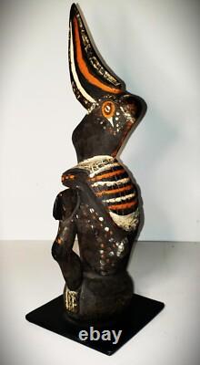 Rare 1920s Papua New Guinea Abelam Hornbill Totem Anthropomorphic Carved Wood