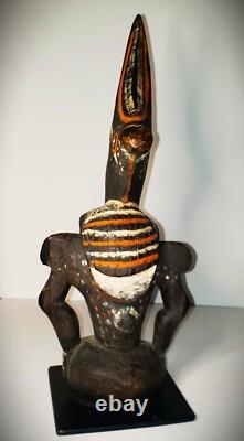Rare 1920s Papua New Guinea Abelam Hornbill Totem Anthropomorphic Carved Wood