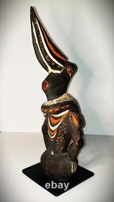 Rare 1920s Papua New Guinea Abelam Hornbill Totem Anthropomorphic Carved Wood