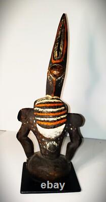 Rare 1920s Papua New Guinea Abelam Hornbill Totem Anthropomorphic Carved Wood