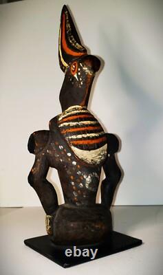 Rare 1920s Papua New Guinea Abelam Hornbill Totem Anthropomorphic Carved Wood