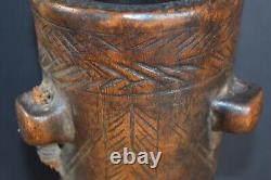 Rare Antique 19th Century Hand Carved Tribal Hanging Bowl, Papua New Guinea, c1820