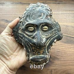 Rare Decorated Papua New Guinea Sepik River Turtle Shell Mask c1930s