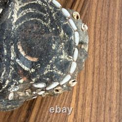 Rare Decorated Papua New Guinea Sepik River Turtle Shell Mask c1930s