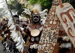 Rare Jipea Tribal Asmat Mask Papua New Guinea Head Hunter Irian Jaya Art