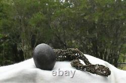 Rare Old Archaic Ceremonial Stone In Original Bilum Bag Papua New Guinea Tribal