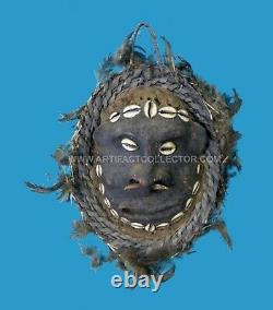 Rare Papua New Guinea Png Turtle Shell Mask Rattan Border