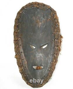 Rare Papua New Guinea Sepik River Vint Lg Hand Pntd Wood/rattan/hemp Tribal Mask