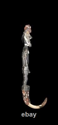 Rare Tribal Papua New Guinea Middle Sepik Oceanic Lime Ancestor Carving W Claw