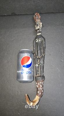 Rare Tribal Papua New Guinea Middle Sepik Oceanic Lime Ancestor Carving W Claw