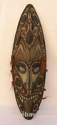 Rare Vintage Primitive Papua New Guinea Tribal Mask Man & Bird Very Large 31