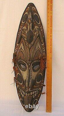 Rare Vintage Primitive Papua New Guinea Tribal Mask Man & Bird Very Large 31