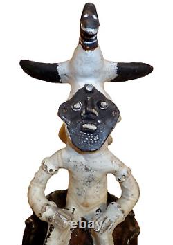 SEPIK River Clay Roof Pot Finial Man Bird Polychrome Pottery Papua New Guinea