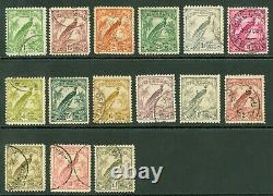 SG 177-189 New Guinea 1932-34. 1d-£1 set of 15. Fine to very fine used CAT £350