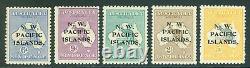 SG 88-92 New Guinea 1915-16. 6d, 9d, 1/-,2/- & 5/. Very lightly mounted mint