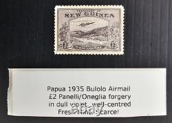 Scarce 1935 Papua New Guinea £2 Dl Vlet Bulolo Stamp Panelli/Oneglia FORGERY Mnt
