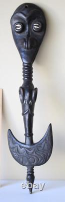 Sepik Basket Hook Figure for food, Elephant Papua New Guinea Wood Carving 1960s