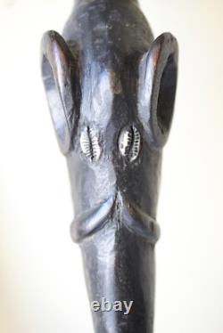 Sepik Basket Hook Figure for food, Elephant Papua New Guinea Wood Carving 1960s