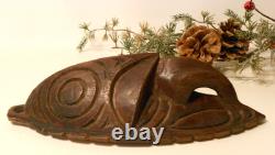Sepik River Carved Wood Mask, Face Carving, Papua New Guinea, Tambanum River
