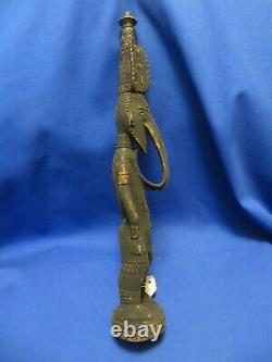 Sepik River Papua New Guinea Carved Black Beaked Bird Spirit Figure 15 Inch