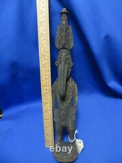Sepik River Papua New Guinea Carved Black Beaked Bird Spirit Figure 15 Inch