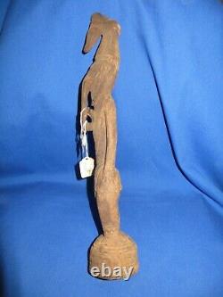Sepik River Papua New Guinea Carved Black Bird Man Ancestor Figure Large 17 Inch