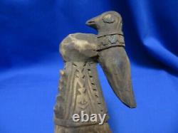 Sepik River Papua New Guinea Carved Black Bird Man Ancestor Figure Large 17 Inch