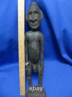 Sepik River Papua New Guinea Carved Black Male Ancestor Figure Large 17 Inch