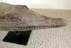 Sepik River Papua New Guinea Carved Canoe Prow, 12 inch on metal stand