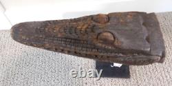 Sepik River Papua New Guinea Carved Canoe Prow, 13 inch on metal stand